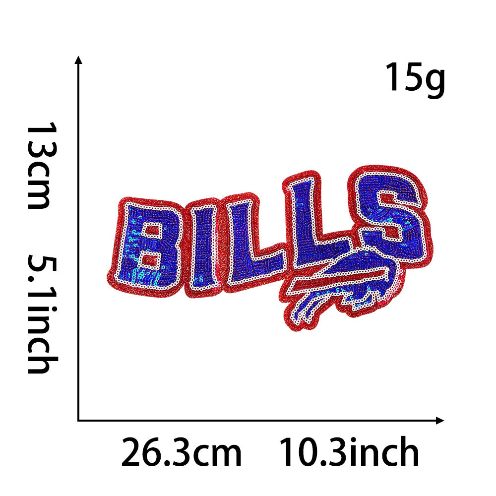 Wholesale Football Team Sequin Logo Patches Stylish Embroidered Applique For ets Boutique DIY Supply OLY Exclusive