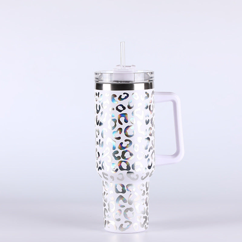 Wholesale Tumbler Ice Bullies Cup  Leopard Print Thermos Cup Straw Cup 40OZ Car Cup Ice Cup