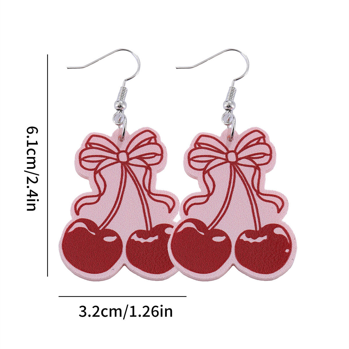 Wholesale Bowknot Cherry Acrylic Drop Earrings