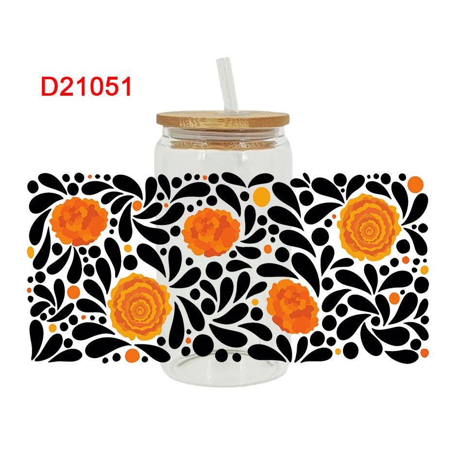 Wholesale Cartoon Cute Forest Style Plant Theme 16oz Cup UV DTF Wraps