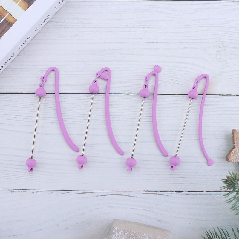 Wholesale New Diy Beaded Bookmarks Children Students Cute Book Clip Pendant Creative Love Five-pointed Star Butterfly Beaded Bookmarks