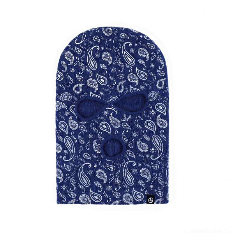 Wholesale Warm Knitted Hat Cashew Flower Three Hole Ear Protection Coldproof Cycling Mask