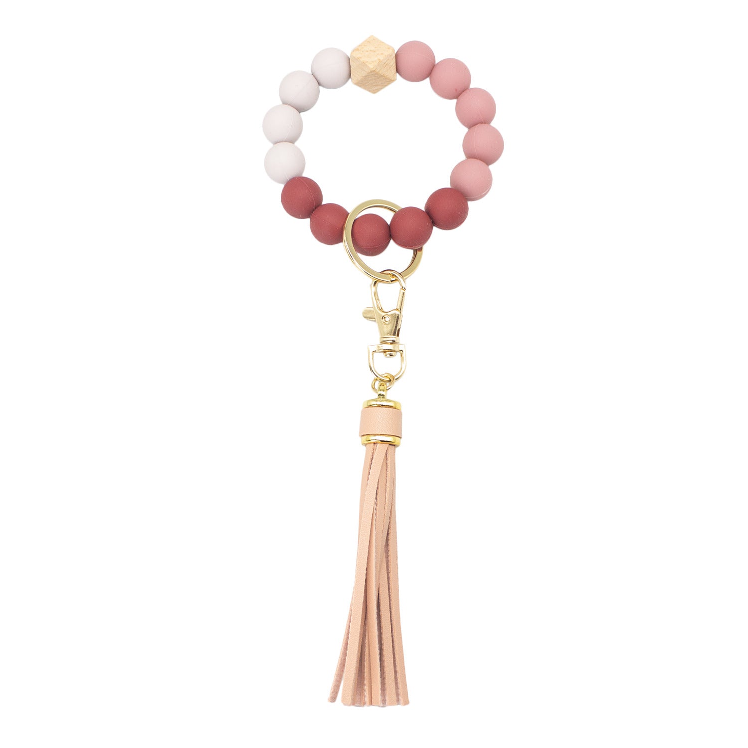 Wholesale Tassel Wood Beads Silicone Beads Wrist Keychain