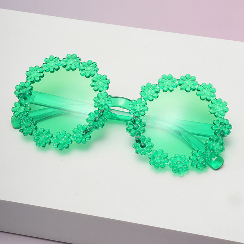 Wholesale daisy children's round petal cute UV protection sunglasses