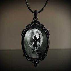Wholesale Vintage Gothic style bat castle crow cross blood black cat church cemetery vampire vintage necklace
