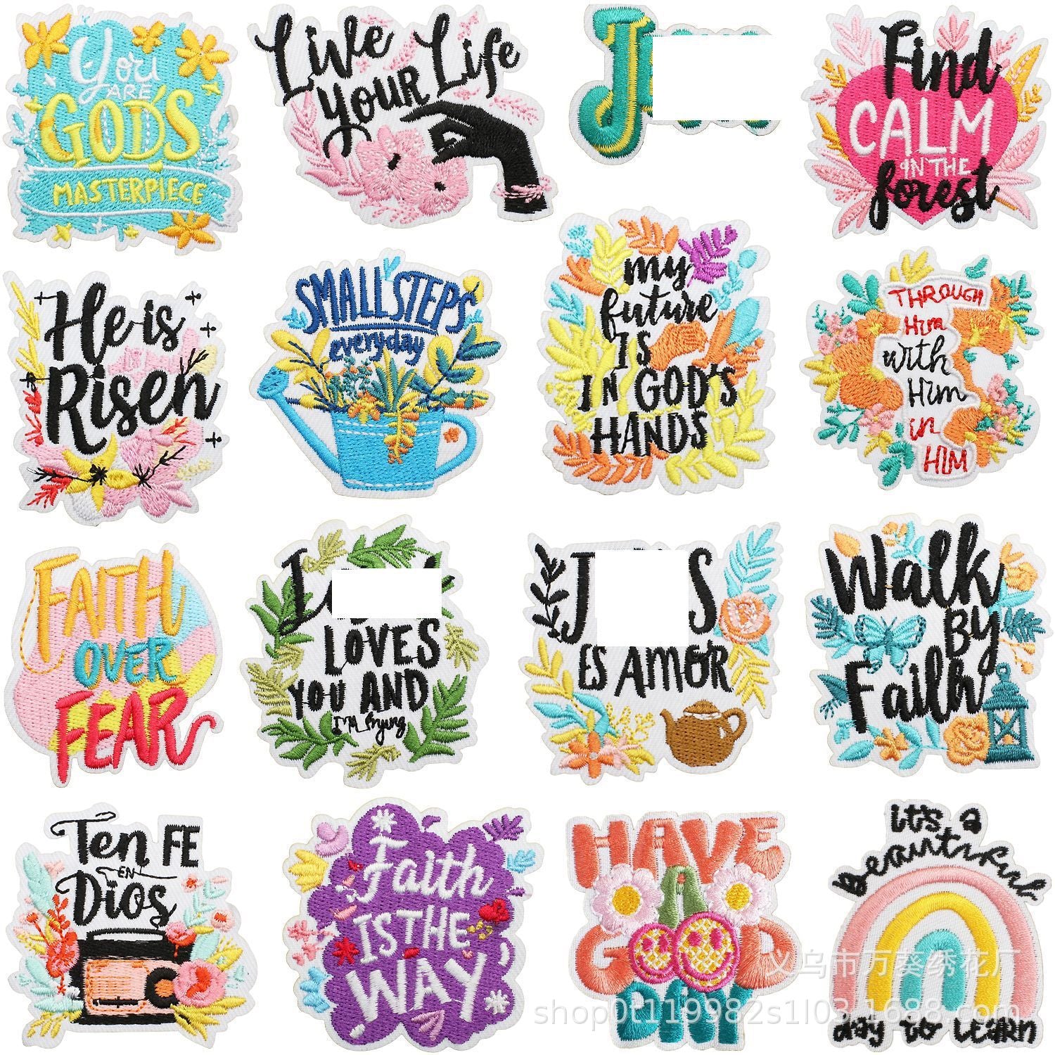 Wholesale Inspirational Embroidered Patch Alphabet Motto Clothing Decorative Accent For Resale