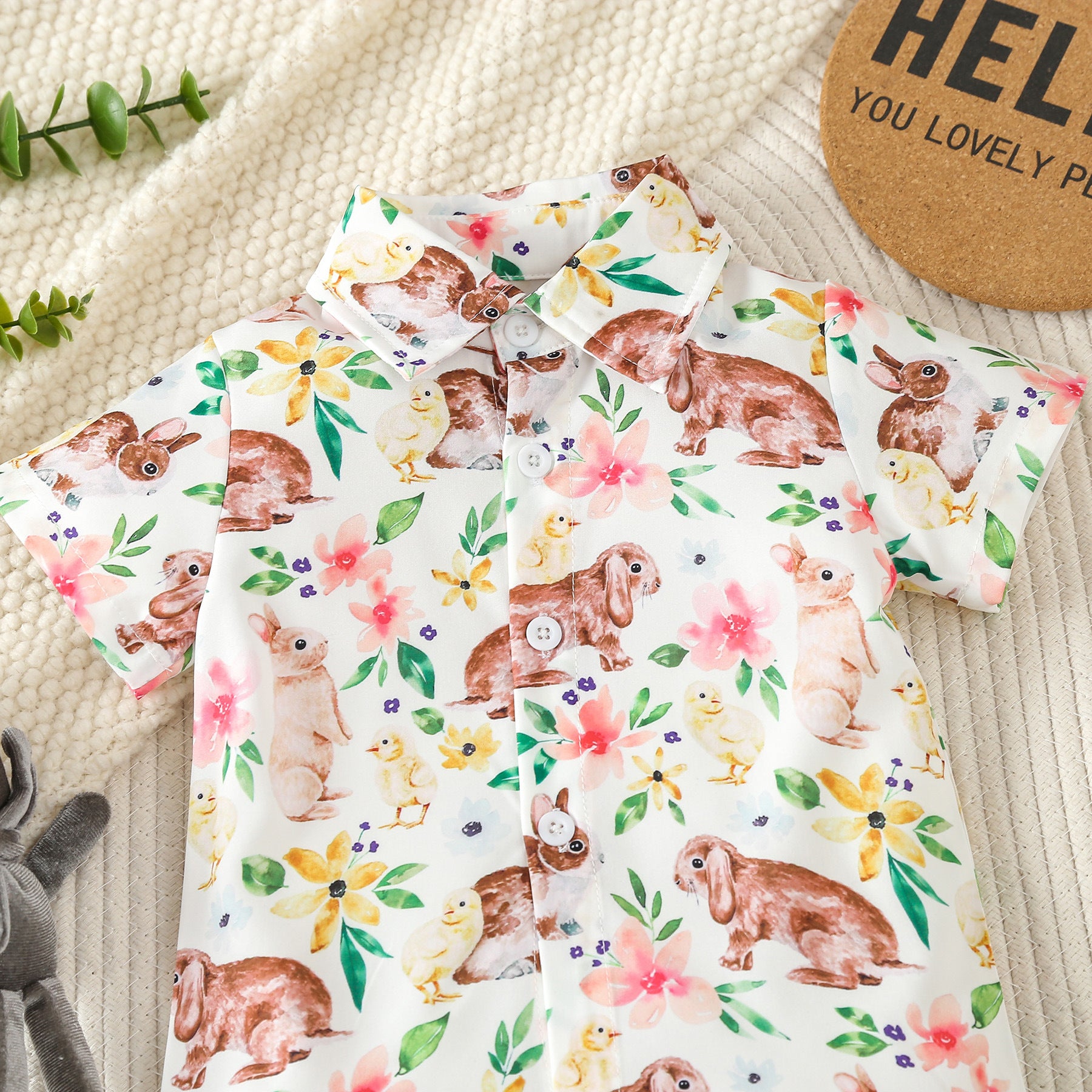 Wholesale Easter Printed Shirt Baby Cotton Set