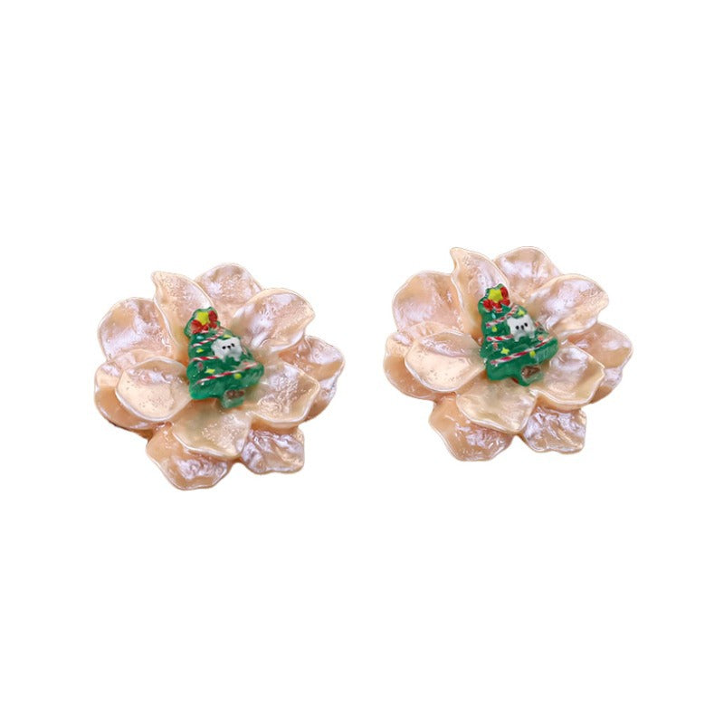 Wholesale Colorful Flowers Christmas Series Acrylic Earrings