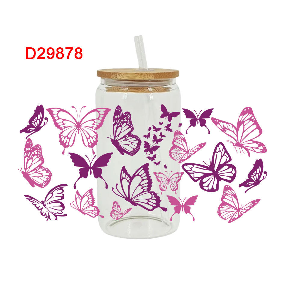 Wholesale butterfly patterns   16oz Cup UV DTF Wraps