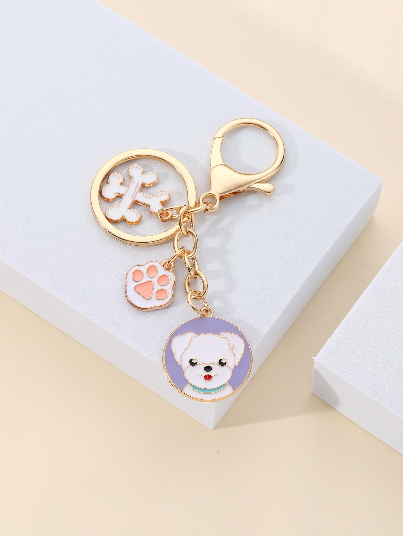 Caricaturas al por mayor de caricatura con llavero de metal de mascota