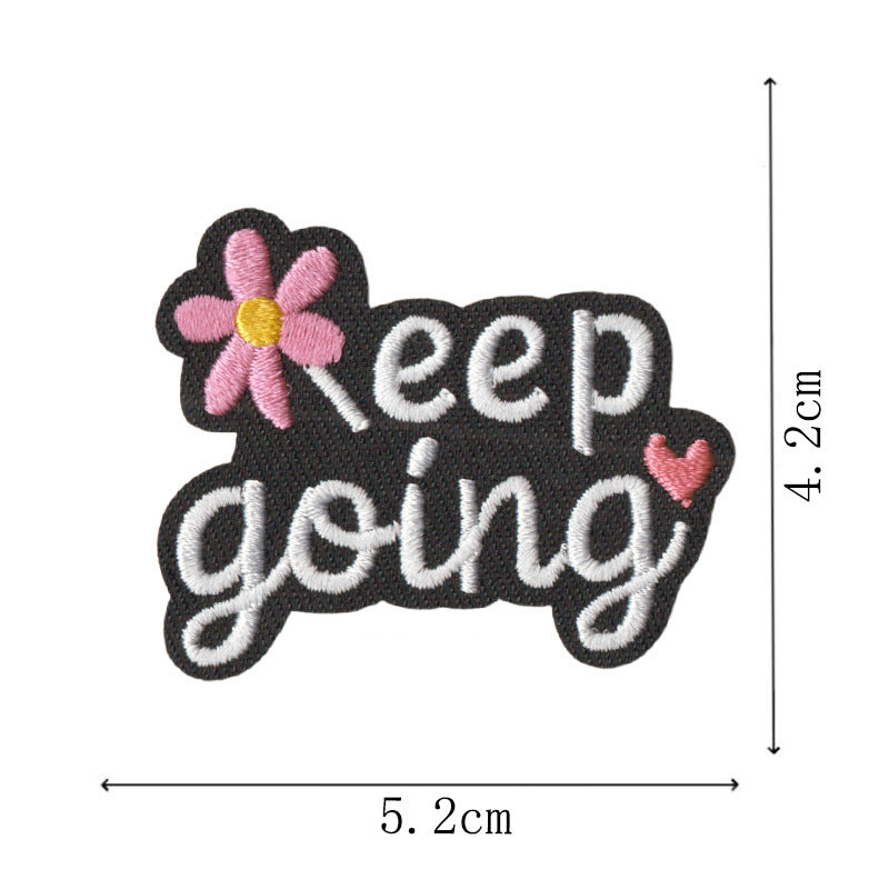 Wholesale Cartoon English Quote Embroidered Patches Set Of 10 Heat Activated Adhesive Back Decorative Craft Supply For Clothing Bags Towels Everyday DIY Accessory Boutique Resale Gift