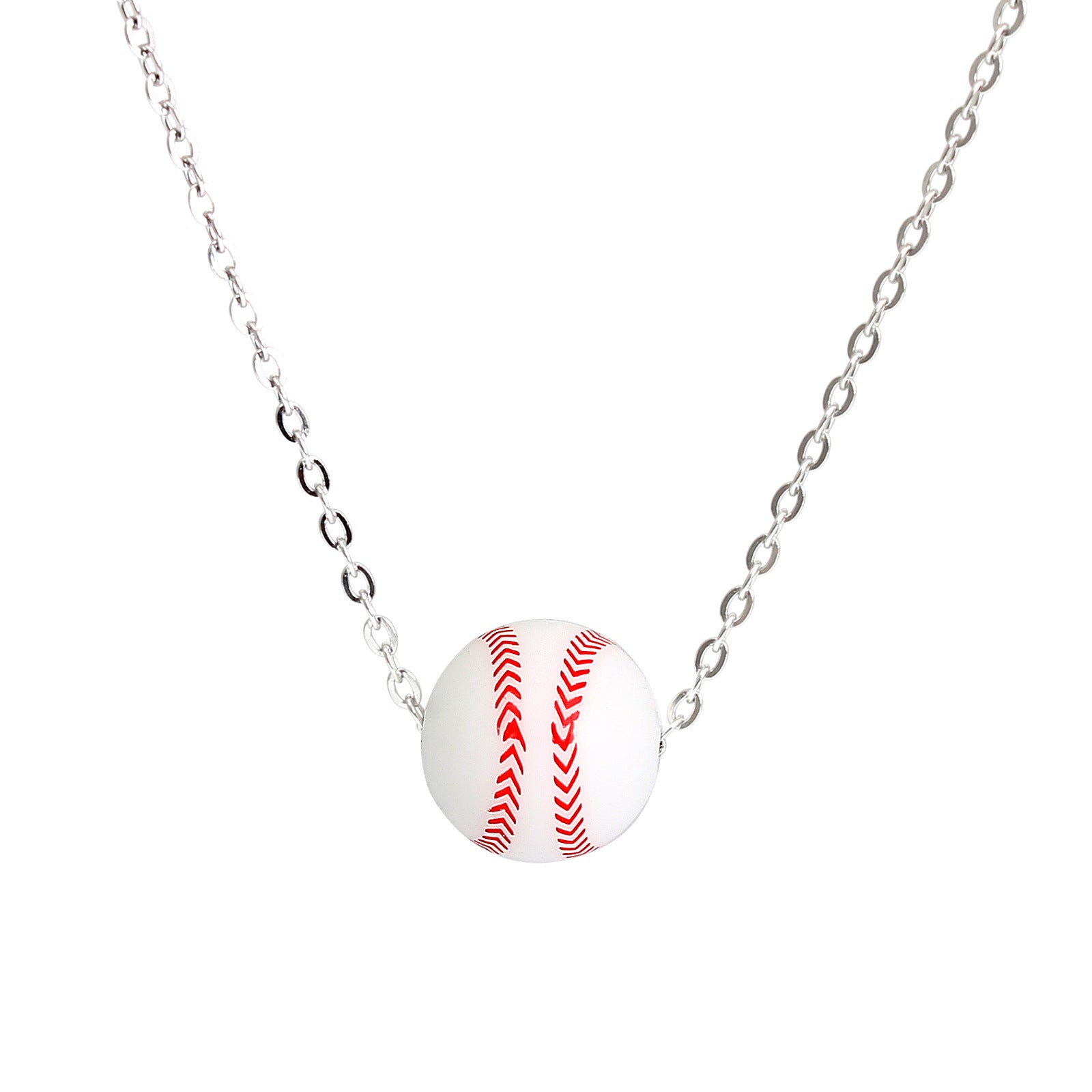 Wholesale Silicone Basketball Pendant Stainless Steel Necklaces