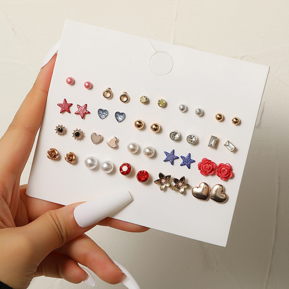 Pendientes de pernos pequeños de aleación al por mayor para pendientes de una semana