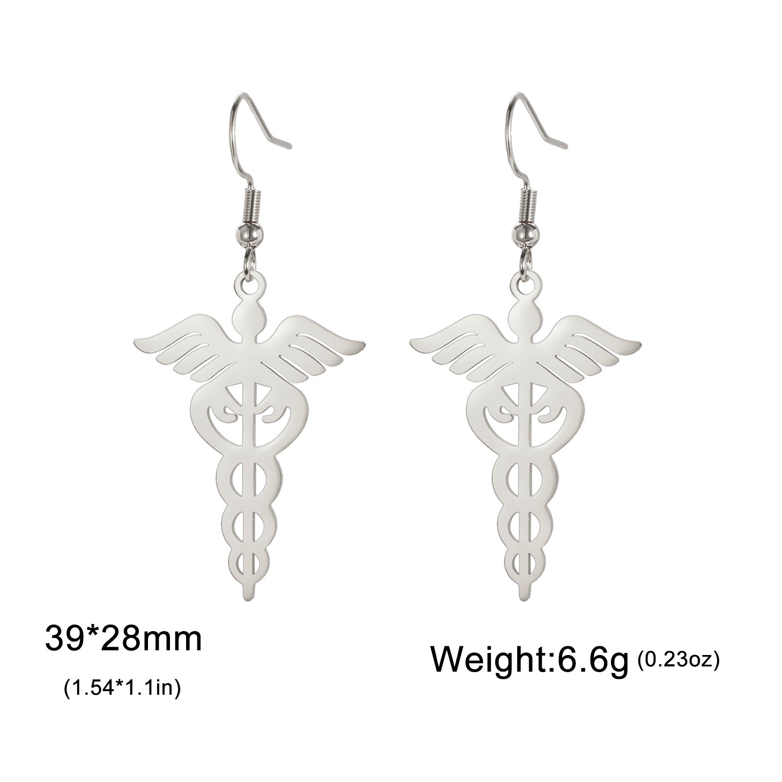 Wholesale Vintage ear hook 304 stainless steel scepter pendant earrings