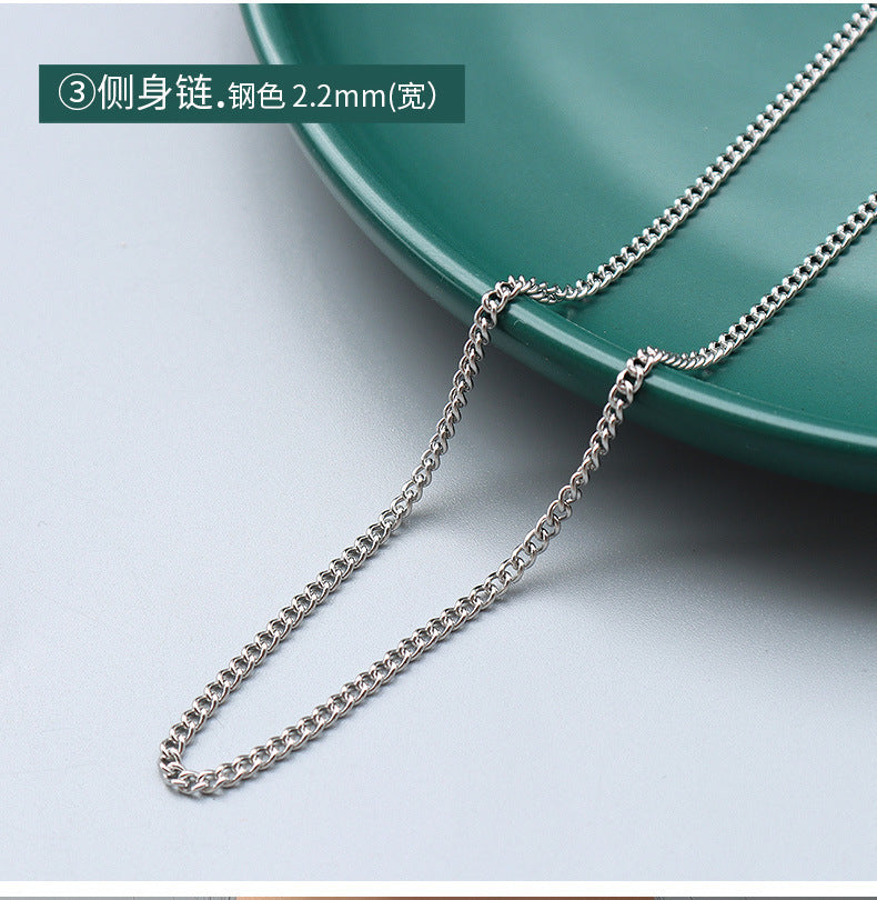 Wholesale Titanium Steel Snake Bone Chain Fried Dough Twists Chain Necklace