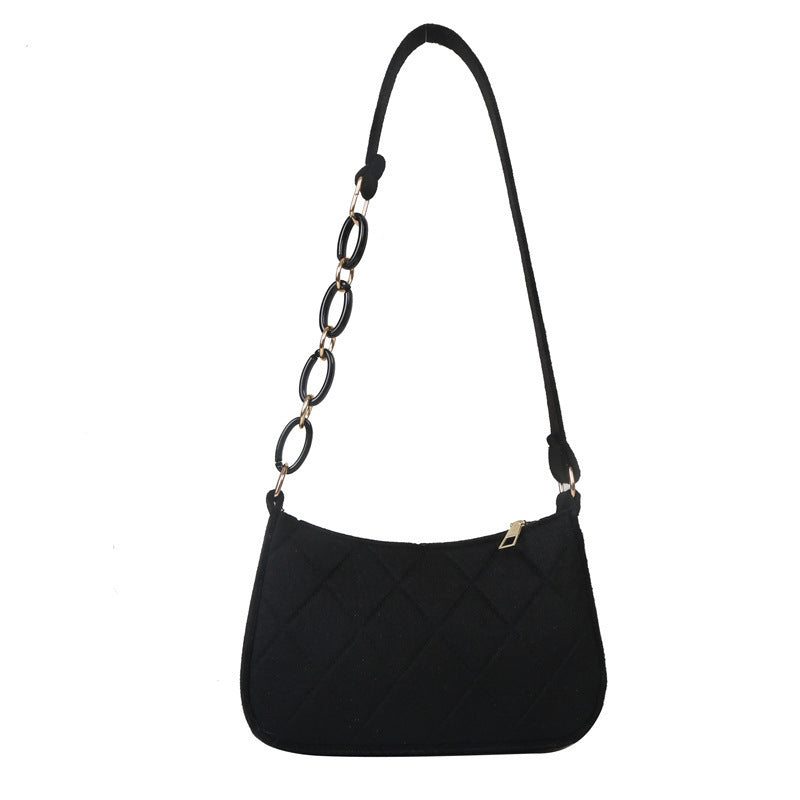 Wholesale Chain Shoulder Handbag Felt Underarm Bag