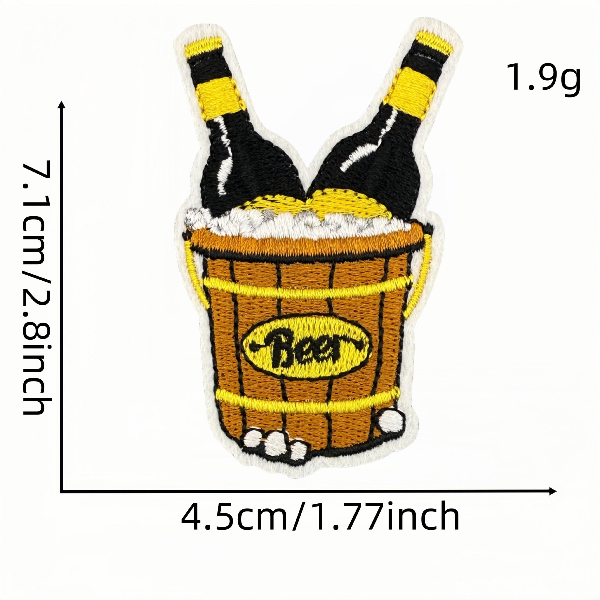 Wholesale Cartoon beer cup embroidery cloth patch embroidery iron-on patch