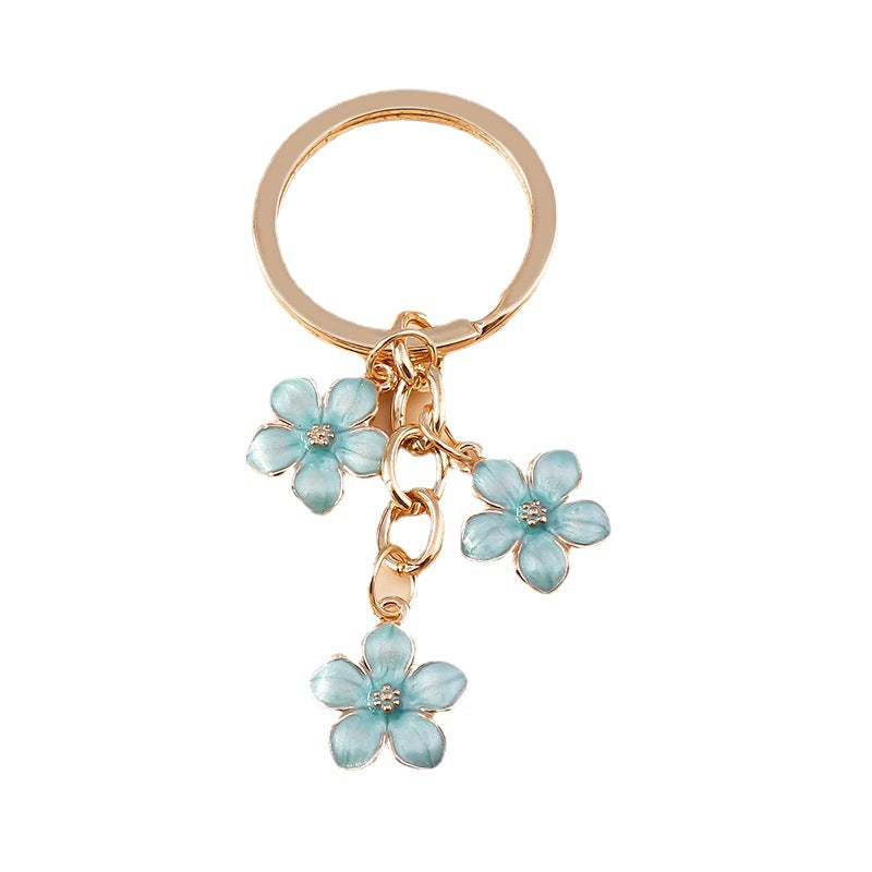 Wholesale Cherry Blossom Metal Keychain Flower Handbag Decoration Pendant Accessories