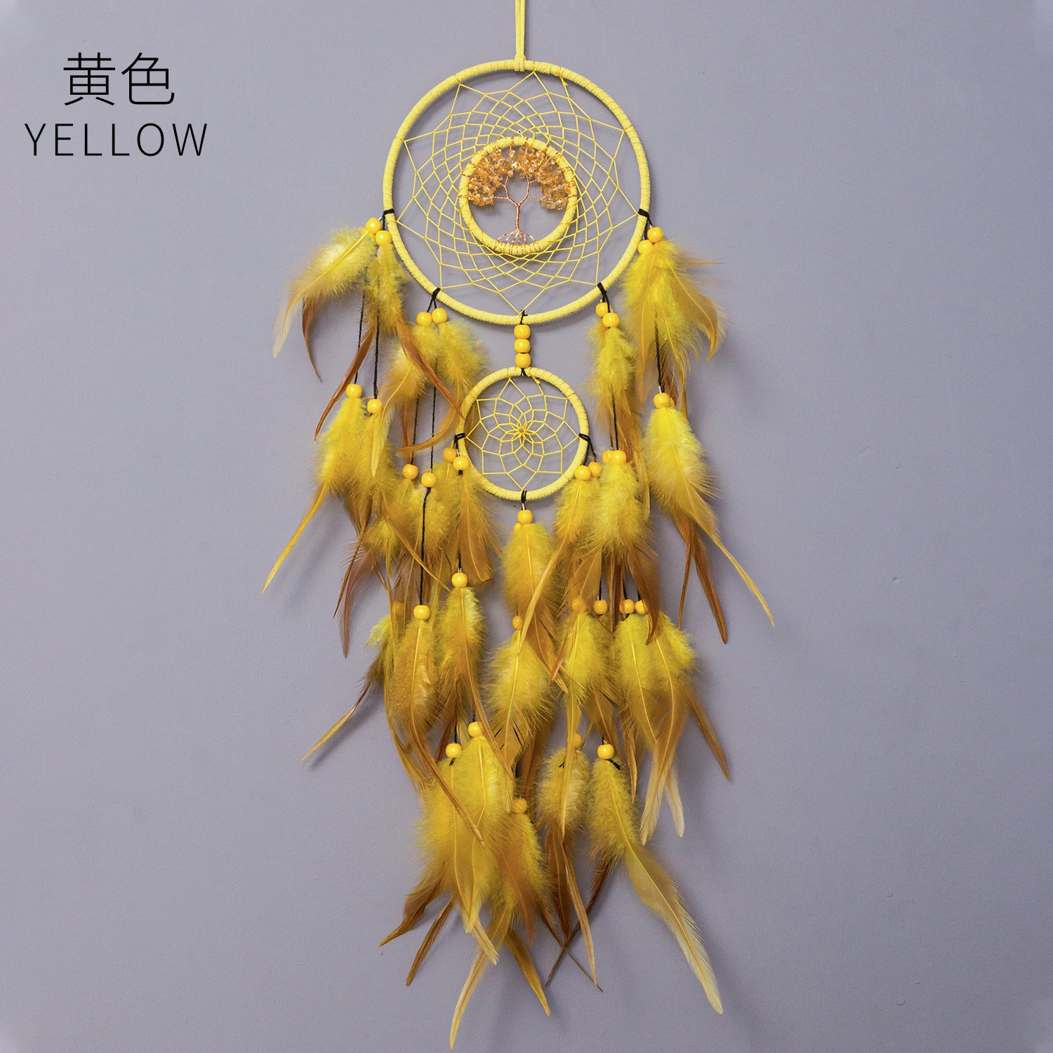 Wholesale Colorful Crystal Stone Hand-woven Creative Dream Catcher