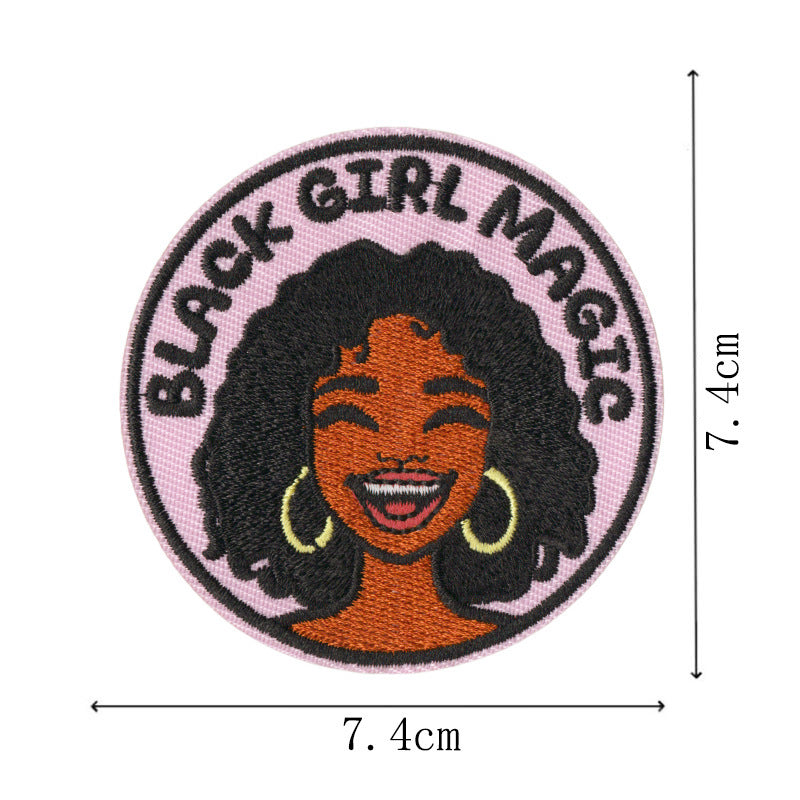Wholesale Embroidered Patch With Black Independence Day Design Sew On Decorative Badge For Coats Casual Craft Supply For Resale