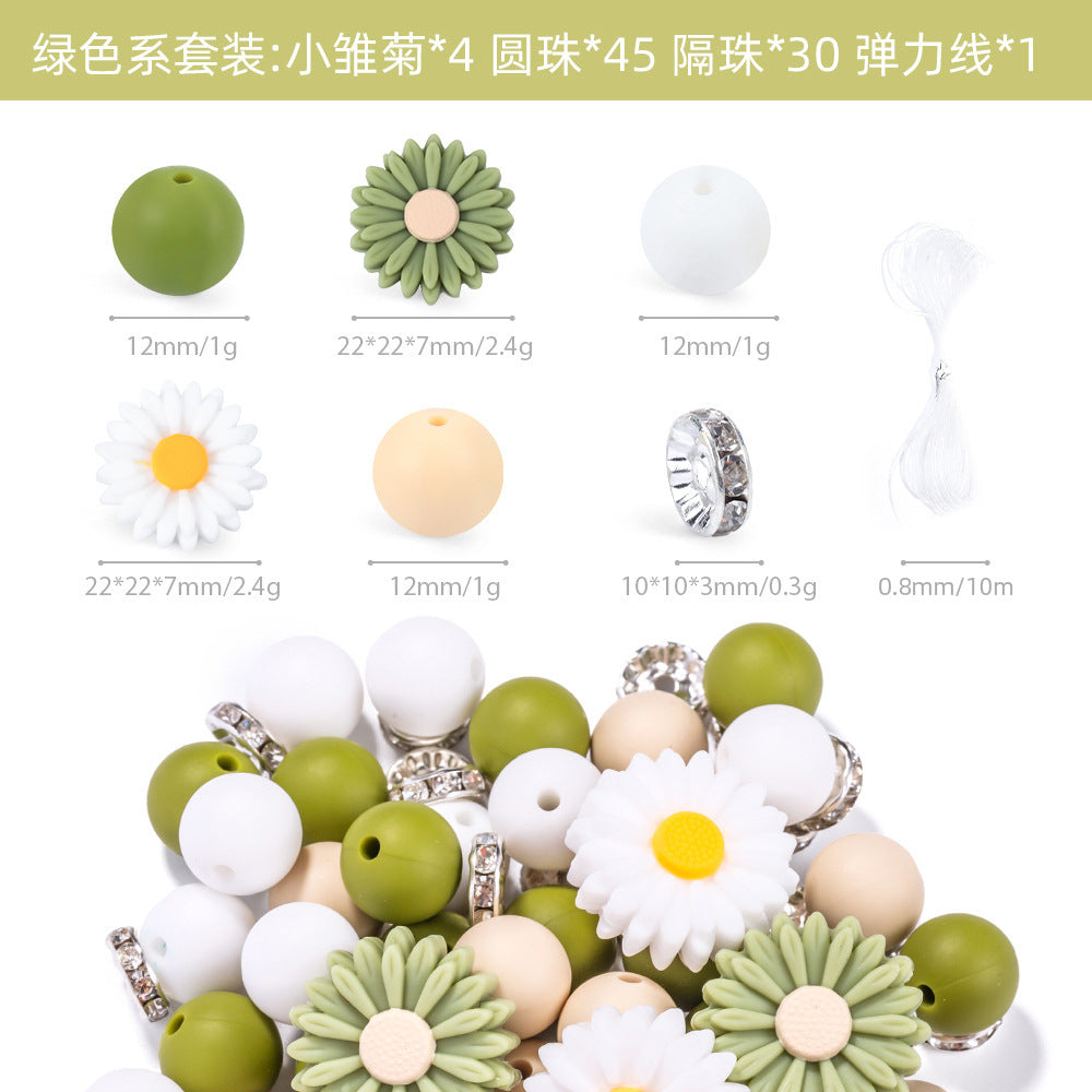 Wholesale Little  Silicone Beads suit Bag Diy Bracelet Solid Colors Silicone Beads