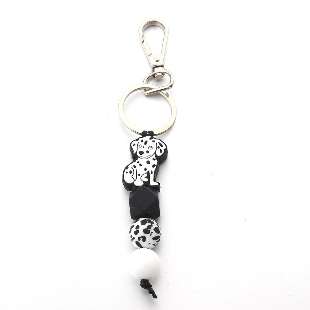 Wholesale Silicone Beaded Bracelet Dog Keychain Bag Pendant Small Accessories