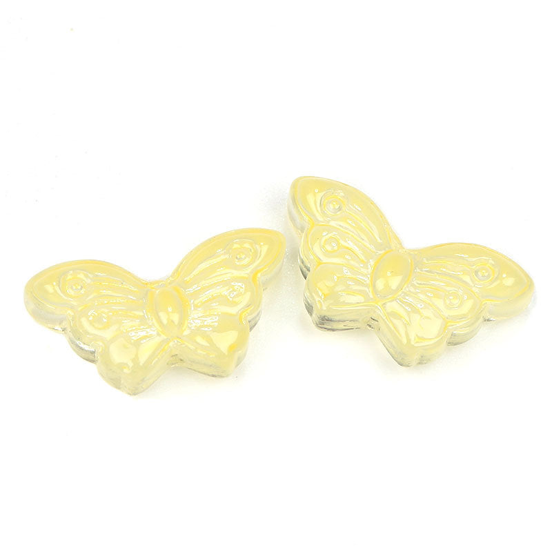 Wholesale 100pcs 8*15mm Glazed Butterfly Beads Symphony Straight Hole Glass Beads DIY