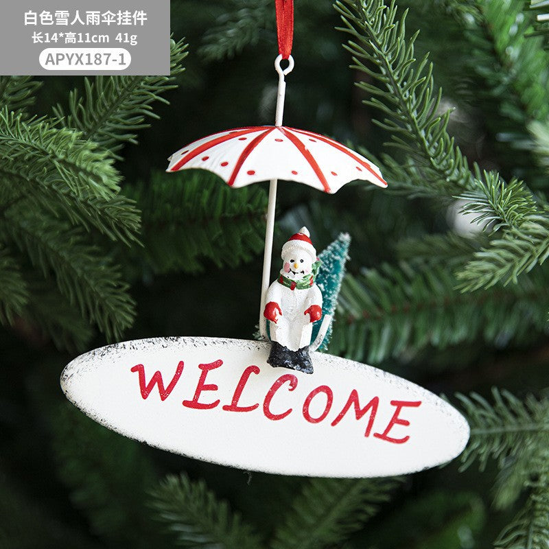 Wholesale Iron Christmas Hot Air Balloon Parachute Christmas Tree Ornament