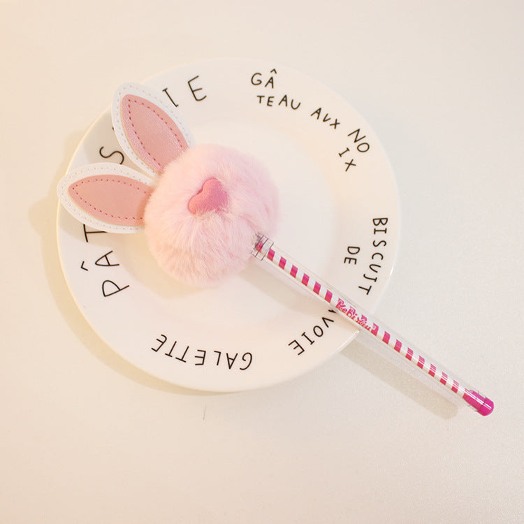 Wholesale Rabbit Fur Ball Plastic Pens