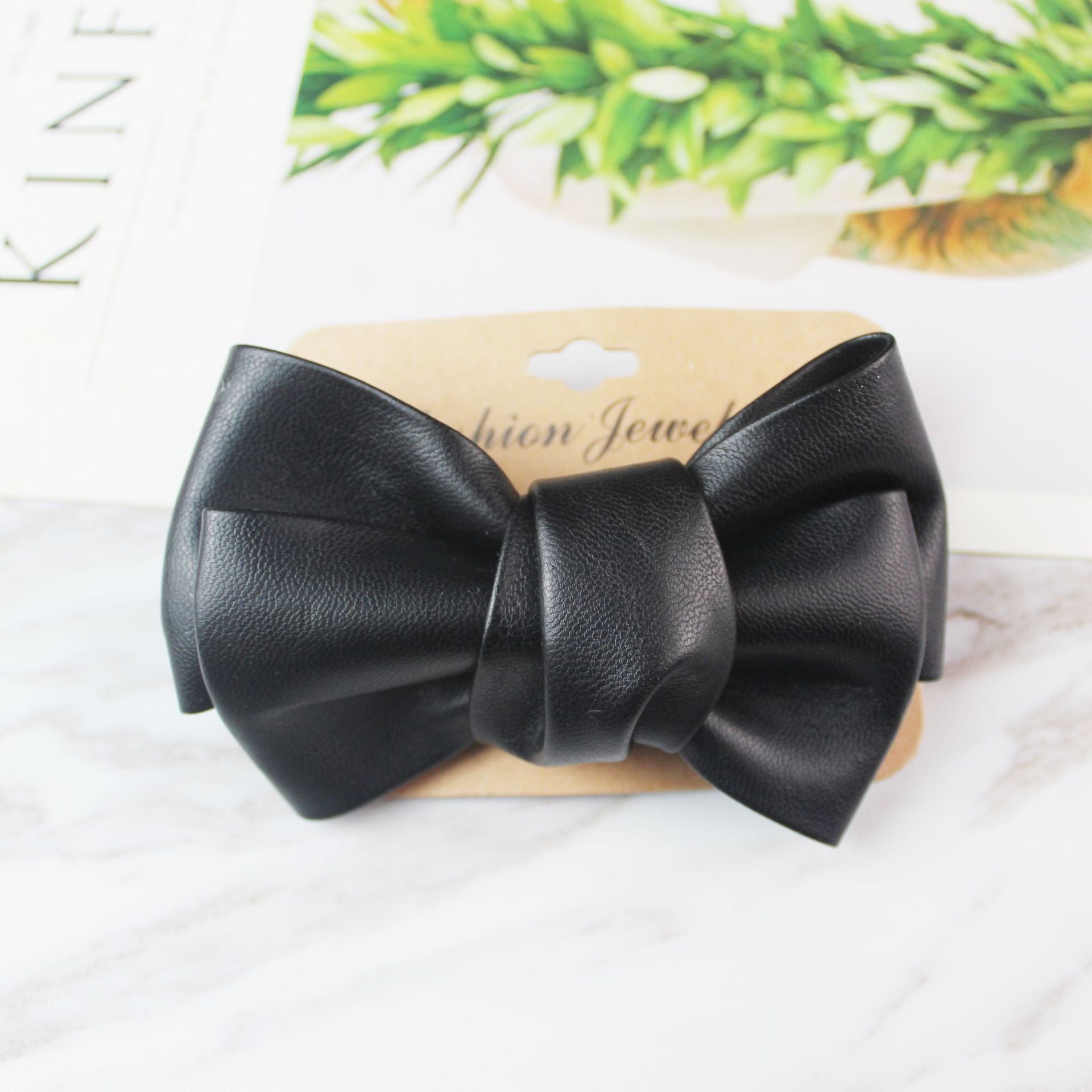 Wholesale Leather bow hair accessories hairpin girls'  hairpin