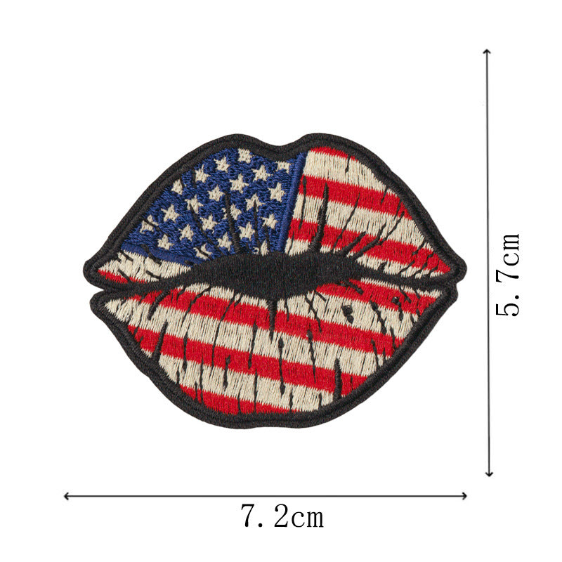 Wholesale 9 Piece Iron On Embroidered Patch Set USA 250Th Anniversary Flag Boots Lightning Bow Lips Designs Trendy DIY Craft Supply For Coat Decor