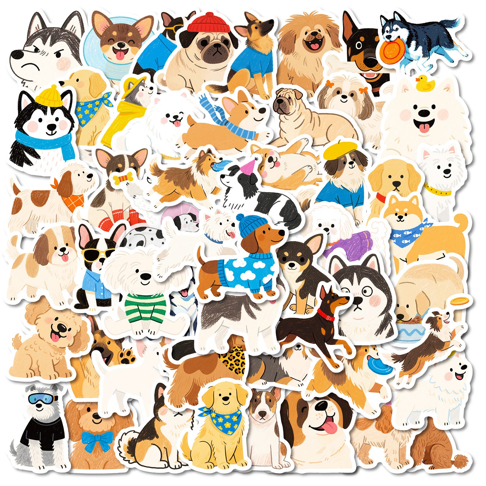 Wholesale 56 Cute Hand Drawn Cartoon Dog Stickers