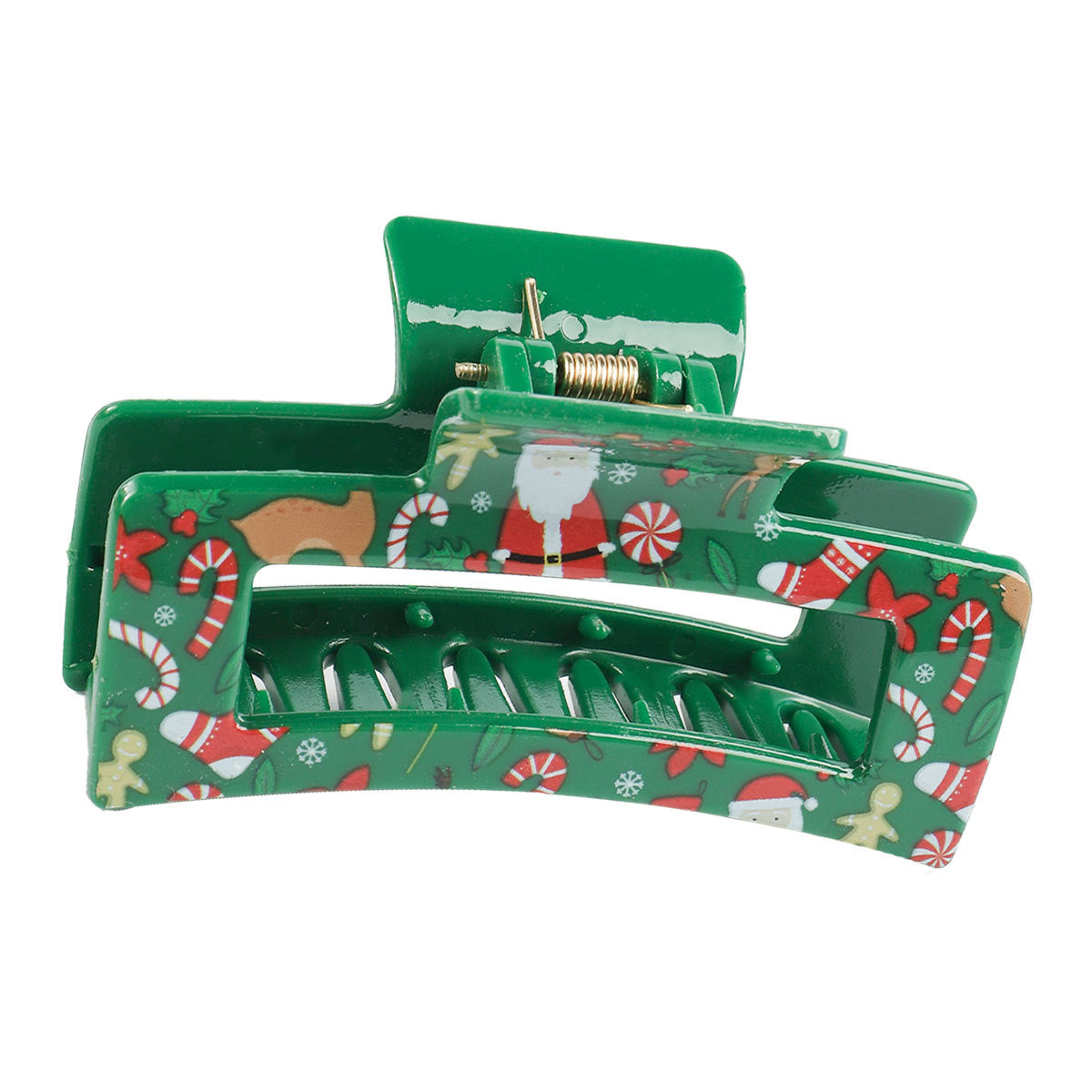 Wholesale Christmas Square Transparent Printed Grab Clip Shark Clip