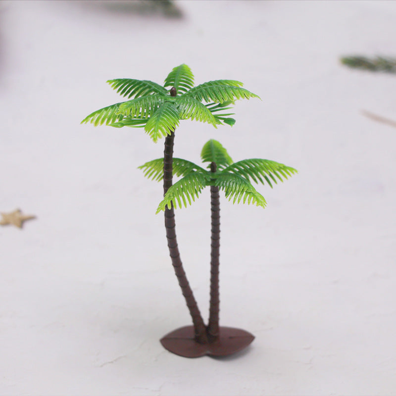 Wholesale 10pcs Mini Beach Ocean Coconut Tree Miniature Model Micro Landscape Architecture Sand Table Props Baking Cake Ornaments