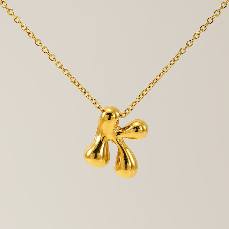 Wholesale Glossy bubble letter necklace for women 26 English letter pendants