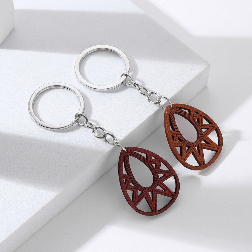 Wholesale Carved Wood Keychain