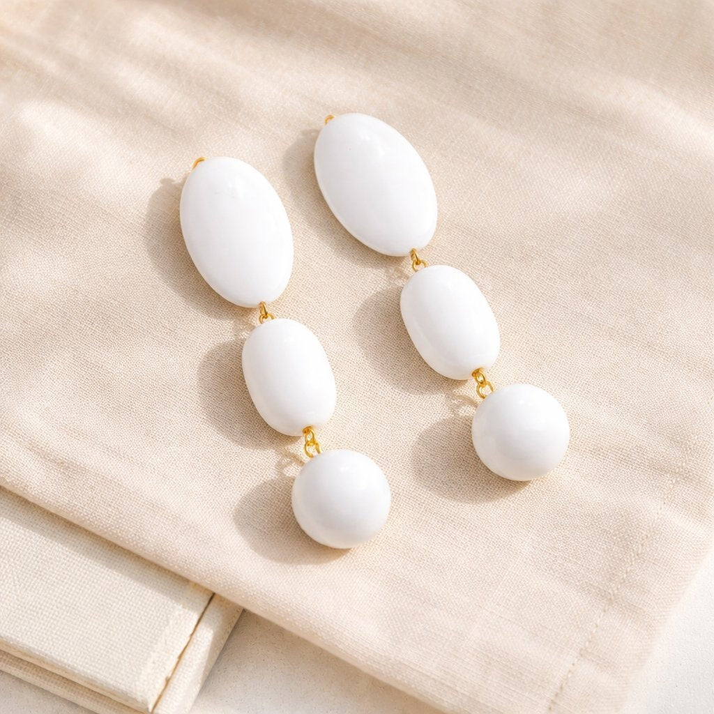 Wholesale Trendy Geometric Acrylic Earrings For Women Pearl Accent Oval Circle Statement Jewelry Fashion Accessory Boutique Resale