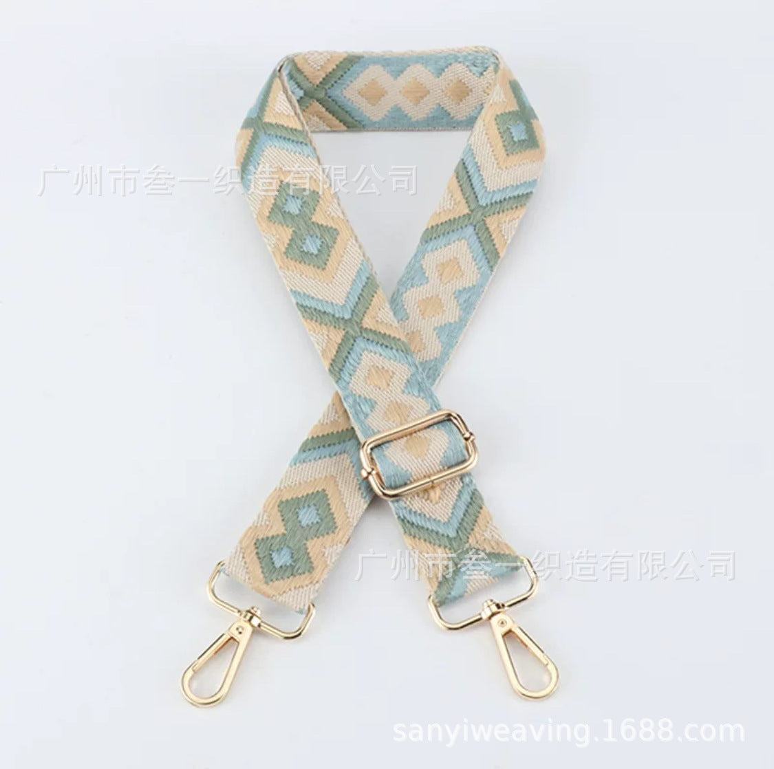 Wholesale All-match Ethnic Style 3.8cm Diamond Jacquard Adjustable Lengthened Retro Style Bag Strap