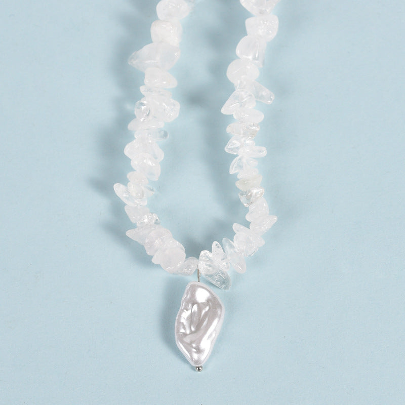 Wholesale Sweater Chain Crystal Irregular Beaded Colorful Crystal Necklace