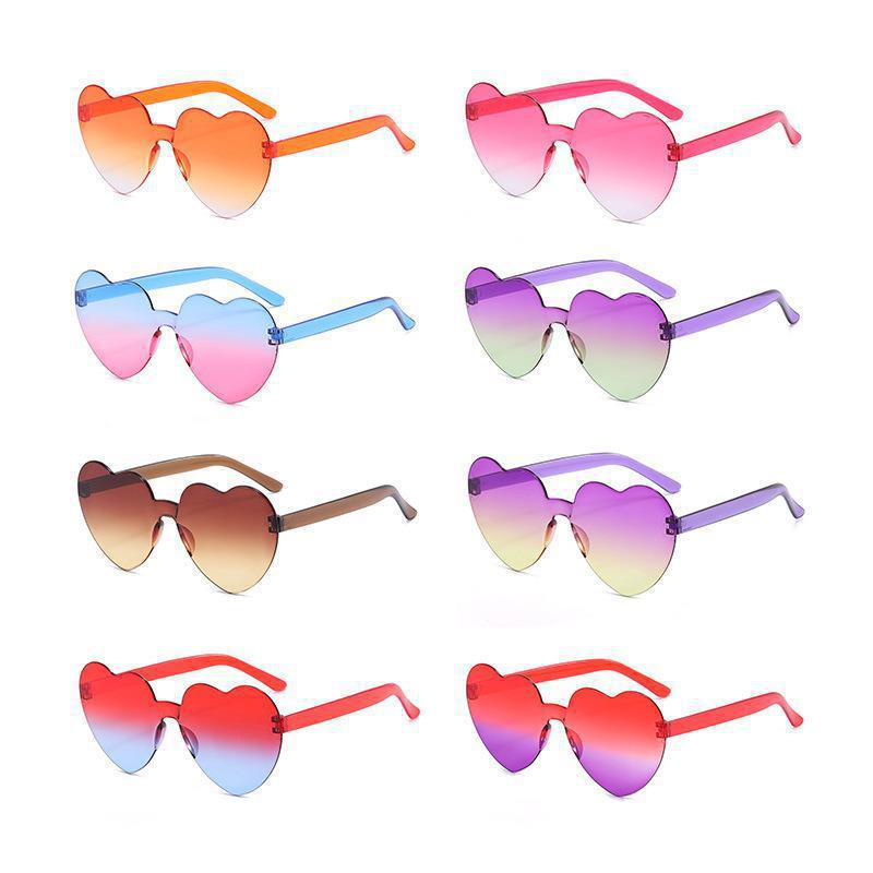 Wholesale Transparent Jelly Colored Love PC Sunglasses