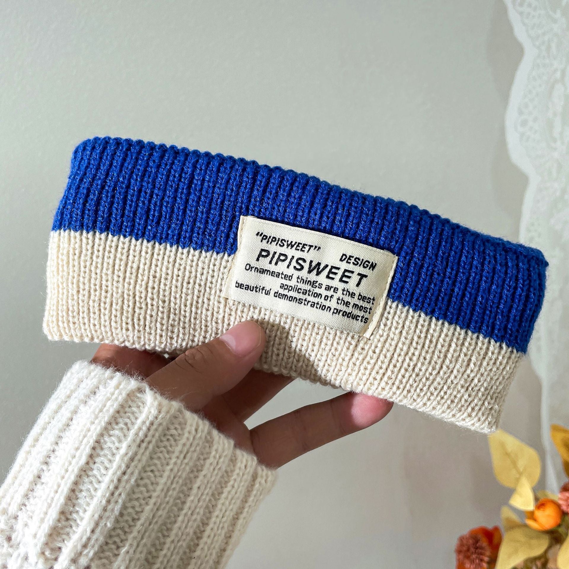 Wholesale 2023 Autumn and Winter Wool Two-color Knitted Headband