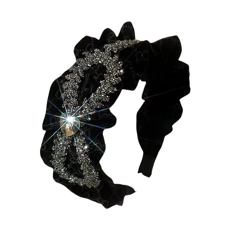 Wholesale Rhinestone Velvet Heavy Industry Full Diamond Bow Headband