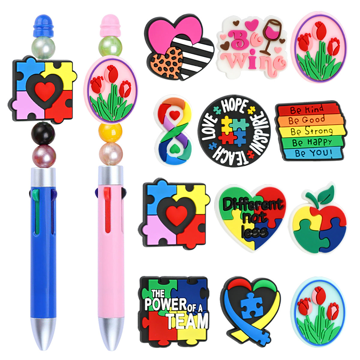 Wholesale Random 100pcs/pack  Cartoon-themed colorful high-quality student stationery beads