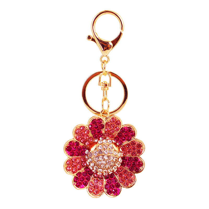 Wholesale Colorful Sunflower Alloy Keychain