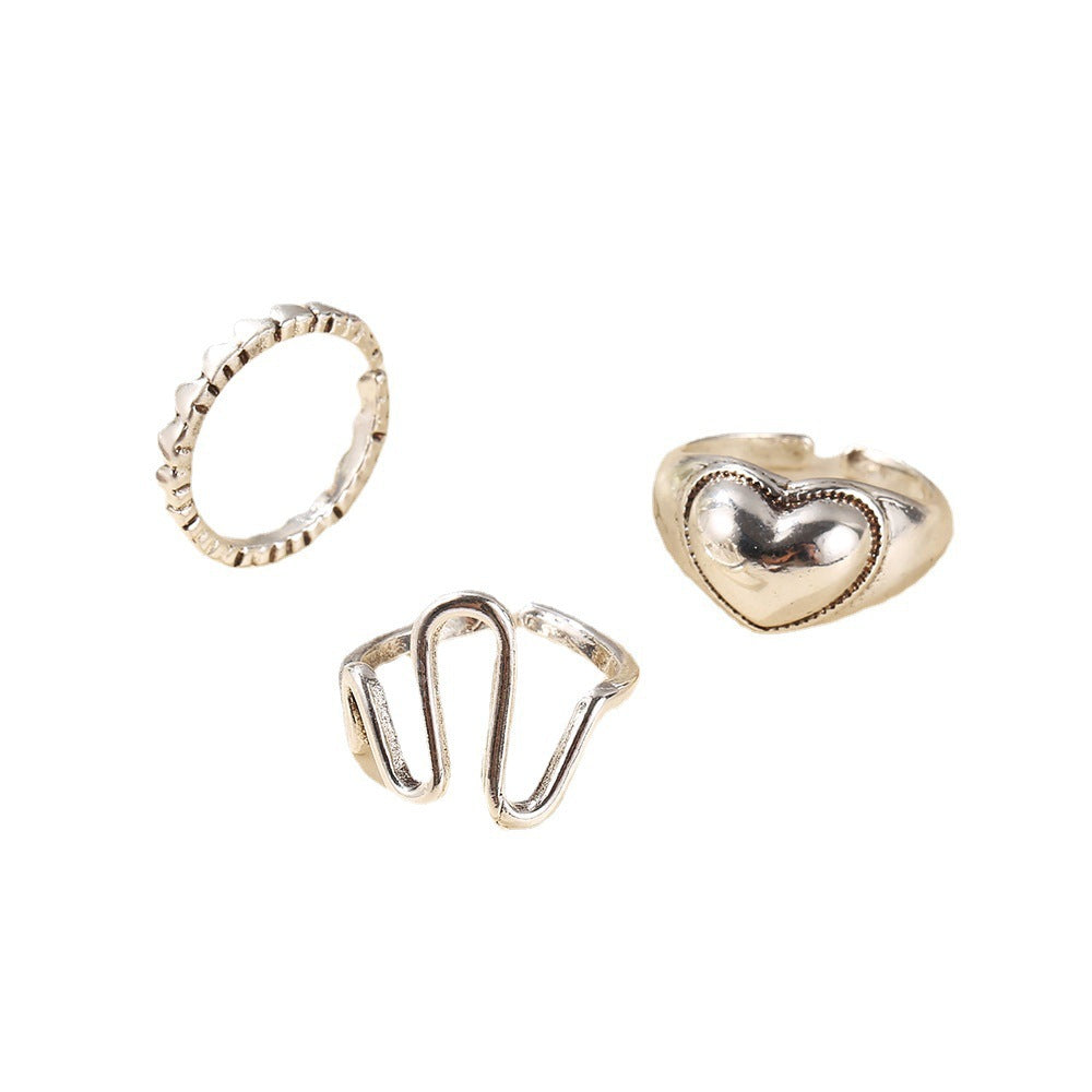 Wholesale Love Opening Alloy Ring 3-piece Set