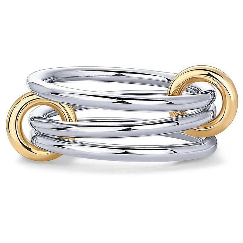 Wholesale Creative geometric irregular multi-layer diamond ring