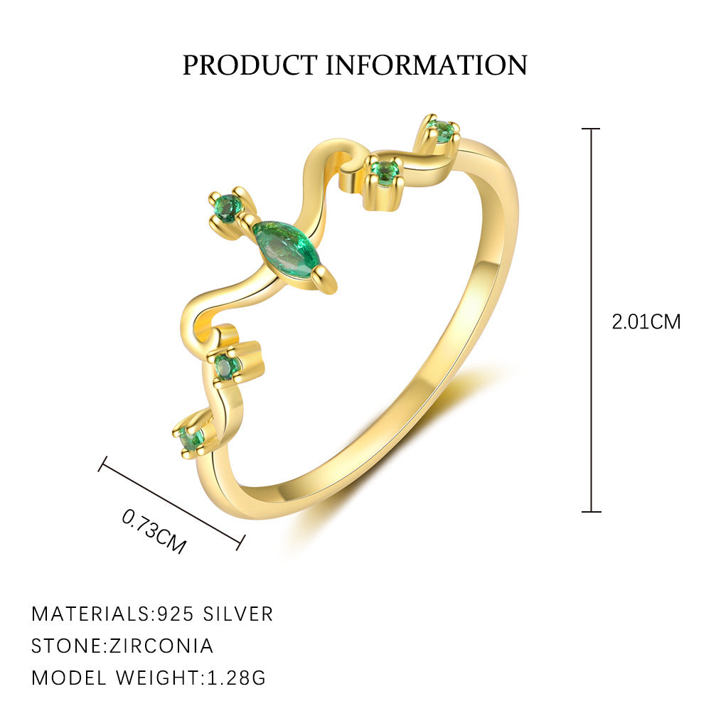 Wholesale  S925 Sterling Silver Twelve Birthstone Ring