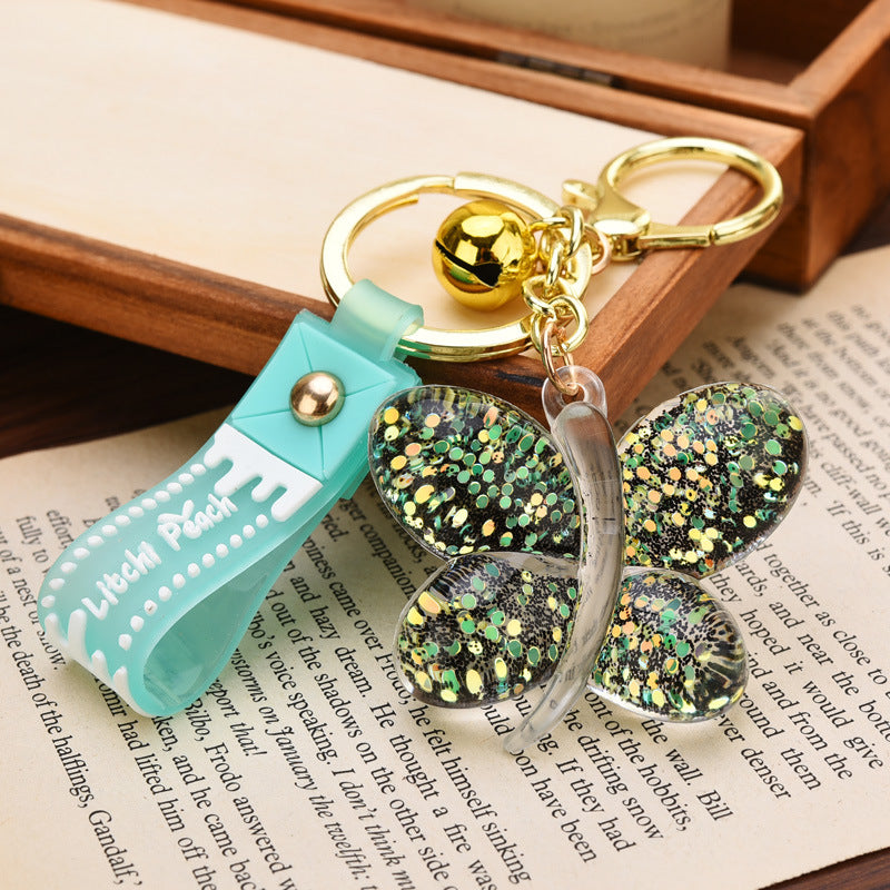 Wholesale Acrylic Butterfly Keychain with Diamonds