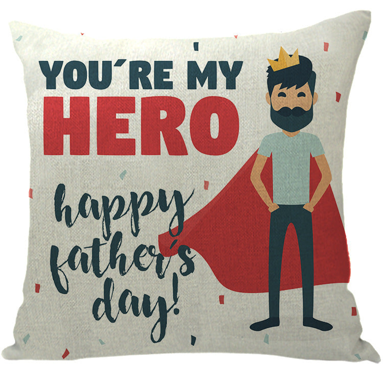 Wholesale Car Sofa Cushions Father's Day Hug Cotton Linen Pillowcases