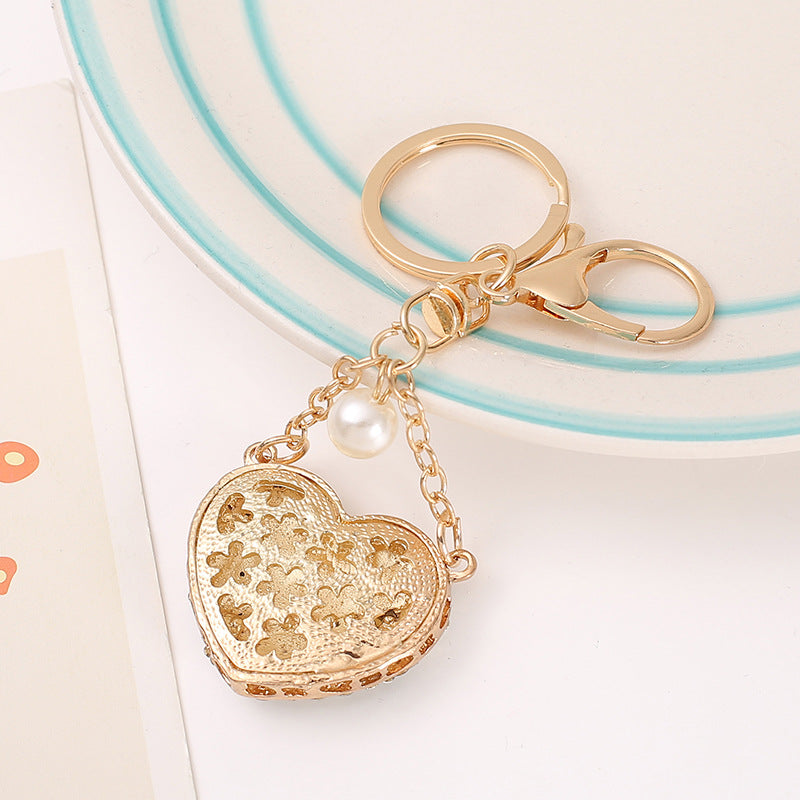 Wholesale Diamond Inlaid Love Car Metal Keychains